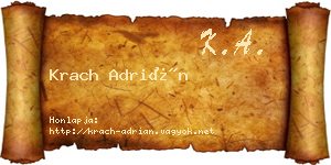 Krach Adrián névjegykártya